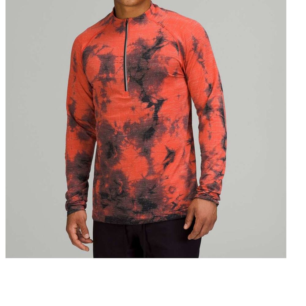 Lululemon Metal Vent Tech Half-Zip 2.0 Athletic Pullover Autumn Red Gray Medium